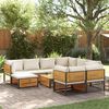 vidaXL Garden Sofa Set Cream white Solid acacia wood, Powder-coated steel