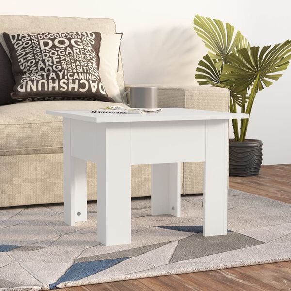 vidaXL Coffee Table White Engineered Wood 21.7 in x 21.7 in x 16.5 in