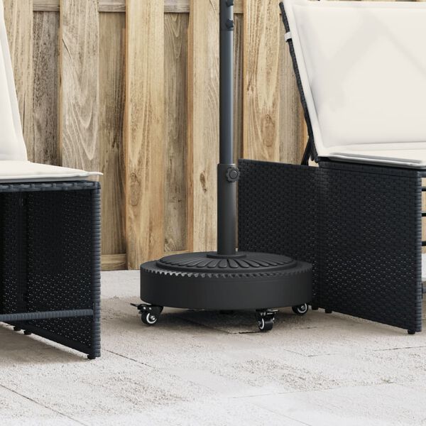 vidaXL Parasol Base Black Polyethylene and Concrete Medium