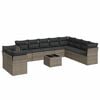 vidaXL Garden Sofa Set Grey PE rattan, tempered glass, powder-coated steel