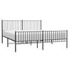 vidaXL Bed Frame Black Powder-Coated Steel King Bed Frame Rectangular