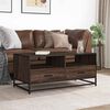 vidaXL Coffee Table Brown Oak Engineered Wood, Metal Medium Coffee Table