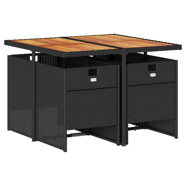 vidaXL Patio Dining Set Set of 4 Black, Brown, Cream White