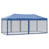 vidaXL Party Tent Blue 210D oxford fabric with silver coating, steel Large