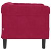 vidaXL Sofa Chair Wine Red Velvet (100% polyester), plywood, solid wood