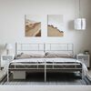 vidaXL Bed Frame White Powder-Coated Steel 76 x 80 in Bed Frame