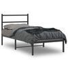 vidaXL Metal Bed Frame without Mattress with Headboard Black 35.4"x78.7"
