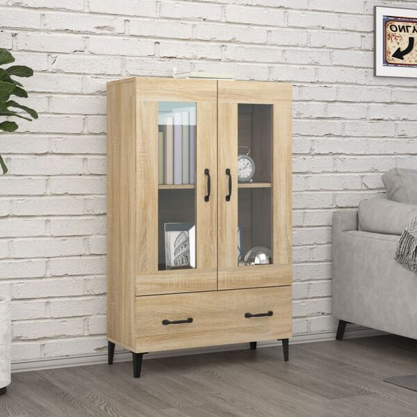 vidaXL Highboard Sonoma Oak 27.6"x12.2"x45.3" Engineered Wood
