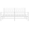 vidaXL Metal Bed Frame White Steel 76 x 80 in Metal Bed Frame