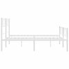 vidaXL Metal Bed Frame White Powder-Coated Steel 47.2x78.7 in