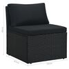 vidaXL Sofa Set Black Poly Rattan, Powder-Coated Steel Standard