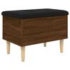 vidaXL Storage Bench Brown Oak, Black Cushion