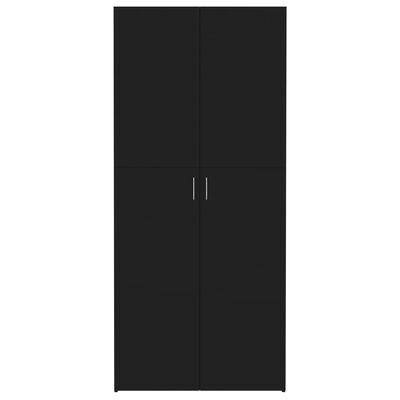 vidaXL Shoe Cabinet Black 31.5"x14"x70.9" Chipboard