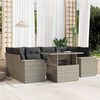 vidaXL Garden Sofa Set Light Grey PE Rattan 7 Piece Set Modular