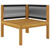 vidaXL Garden Bench Cream White Solid Acacia Wood 2-Seater Modular