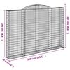 vidaXL Arched Gabion Baskets 2 pcs 118.1x11.8x200/220" Galvanised Iron