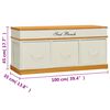 vidaXL Storage Bench White and Light Wood Solid Paulownia Wood 39.4 in