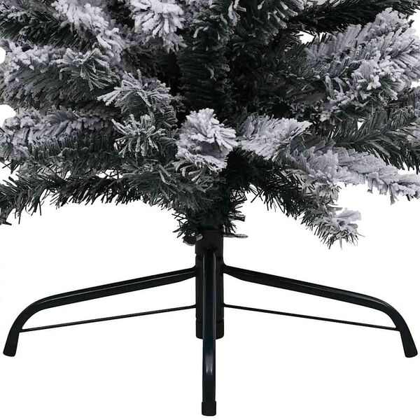 vidaXL Artificial Christmas Tree Green PVC, Steel, Plastic Slim