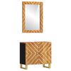 vidaXL 2 Piece Bathroom Cabinet Set Brown and Black Solid Wood Mango
