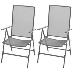 vidaXL Reclining Chair Set of 2 Anthracite E-coated, powder-coated steel