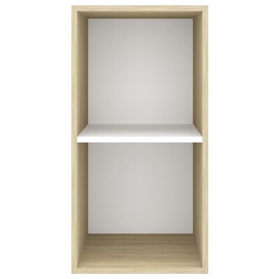 vidaXL Wall-mounted TV Cabinet Sonoma Oak and White 14.6"x14.6"x28.3" Chipboard
