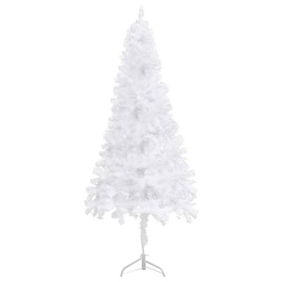 vidaXL Corner Artificial Christmas Tree LEDs&Ball Set White 70.9" PVC
