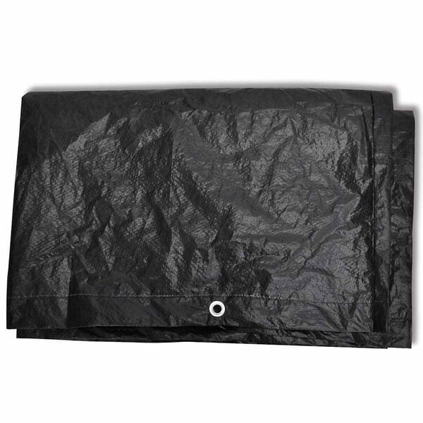 vidaXL Garden Furniture Cover Black Polyethylene 44.5 x 44.5 x 28.7 in