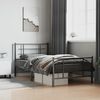 vidaXL Bed Frame Black Powder-Coated Steel 42.1x79.9 in Metal Bed Frame