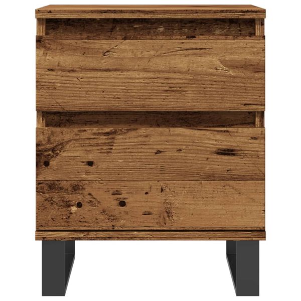 vidaXL Bedside Cabinet Old wood Engineered wood, metal Small