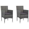 vidaXL Dining Set Grey PE rattan, Glass, Aluminum, Steel, Polyester Medium