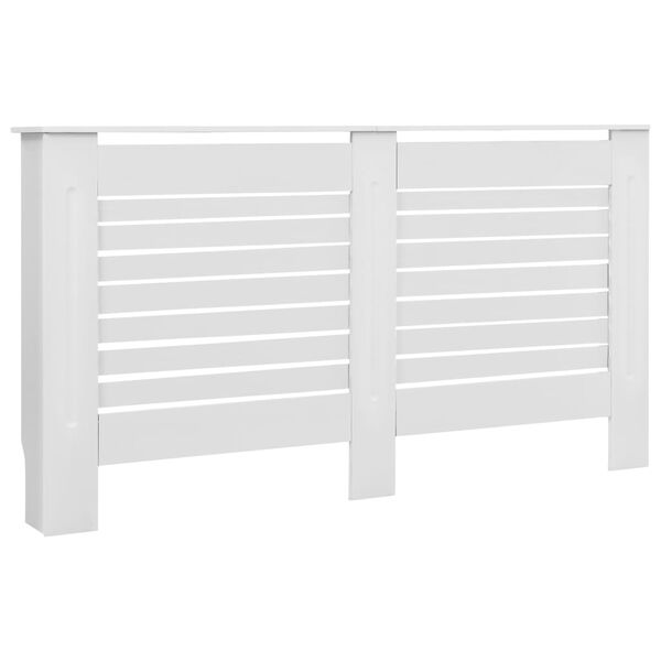 vidaXL Radiator Covers 2 pcs White 59.8"x7.5"x32.1" MDF