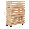 vidaXL Vegetable Trolley 22.4"x11.8"x31.5" Solid Wood Pine