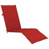 vidaXL Patio Deck Chair Red cushions Solid acacia wood Standard Foldable