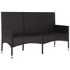 vidaXL Garden Bench Black Poly Rattan 3-seater Durable Garden Bench