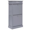 vidaXL Shoe Cabinet Gray Paulownia wood + MDF 19.7 x 11.0 x 38.6 in