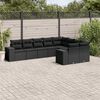vidaXL Garden Sofa Set Black PE rattan, powder-coated steel, 100% polyester