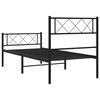 vidaXL Metal Bed Frame Black Powder-Coated Steel 35.4 x 79.1 in