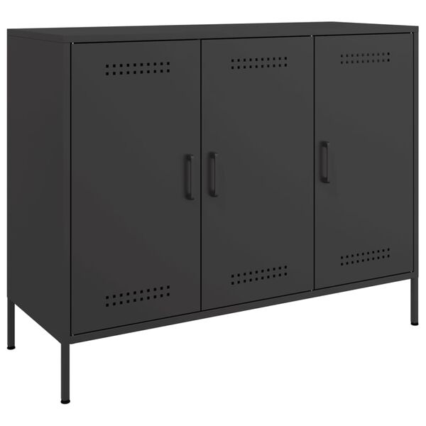vidaXL Sideboard Black Cold-rolled steel Standard Adjustable Feet