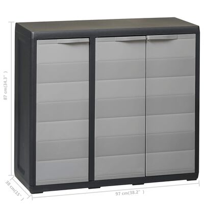 vidaXL Garden Storage Cabinet with 2 Shelves Black and Gray
