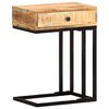 vidaXL Side Table Natural Solid mango wood with powder-coated steel Medium
