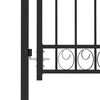 vidaXL Fence Gate with Arched Top Steel 39.4x49.2" Black