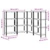 vidaXL 4-Layer Storage Shelves 4 pcs Silver Steel&Engineered Wood