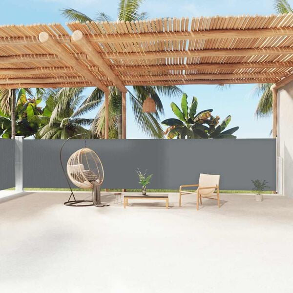 vidaXL Side Awning Anthracite Fabric (100% polyester) with PU coating