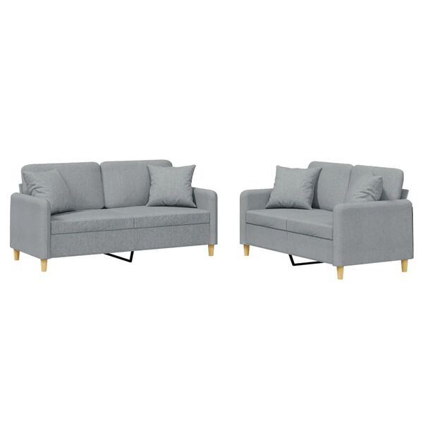 vidaXL Sofa Set Light gray