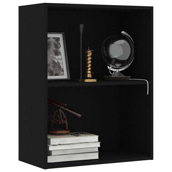 vidaXL Book Cabinet Black Engineered wood Medium Book Cabinet