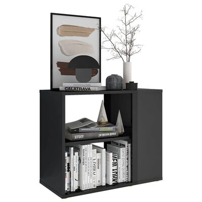 vidaXL Side Cabinet High Gloss Gray 23.6"x11.8"x19.7" Engineered Wood