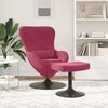 vidaXL Egg Chair with Footstool Wine Red 24.80 x 28.74 x 35.43 in