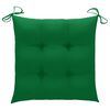 vidaXL Patio Chair Set of 4 Teak wood and green cushions
