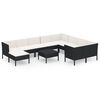 vidaXL Garden Lounge Set Black and Cream White