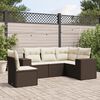 vidaXL Garden Sofa Set Brown PE rattan Large Adjustable Feet